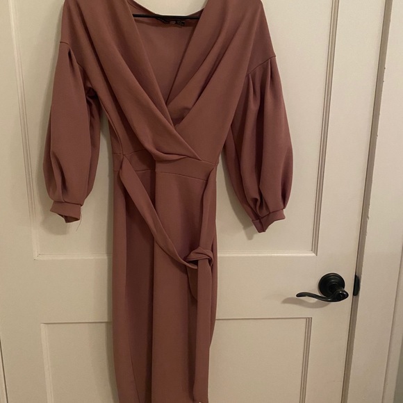 Off the shoulder wrap midi dress - Picture 3 of 4